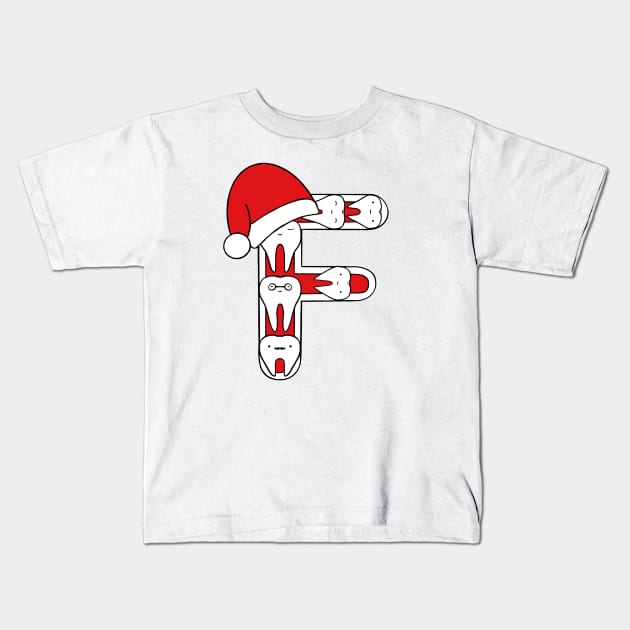 Letter F (Happimola Christmas Alphabet) Kids T-Shirt by Happimola